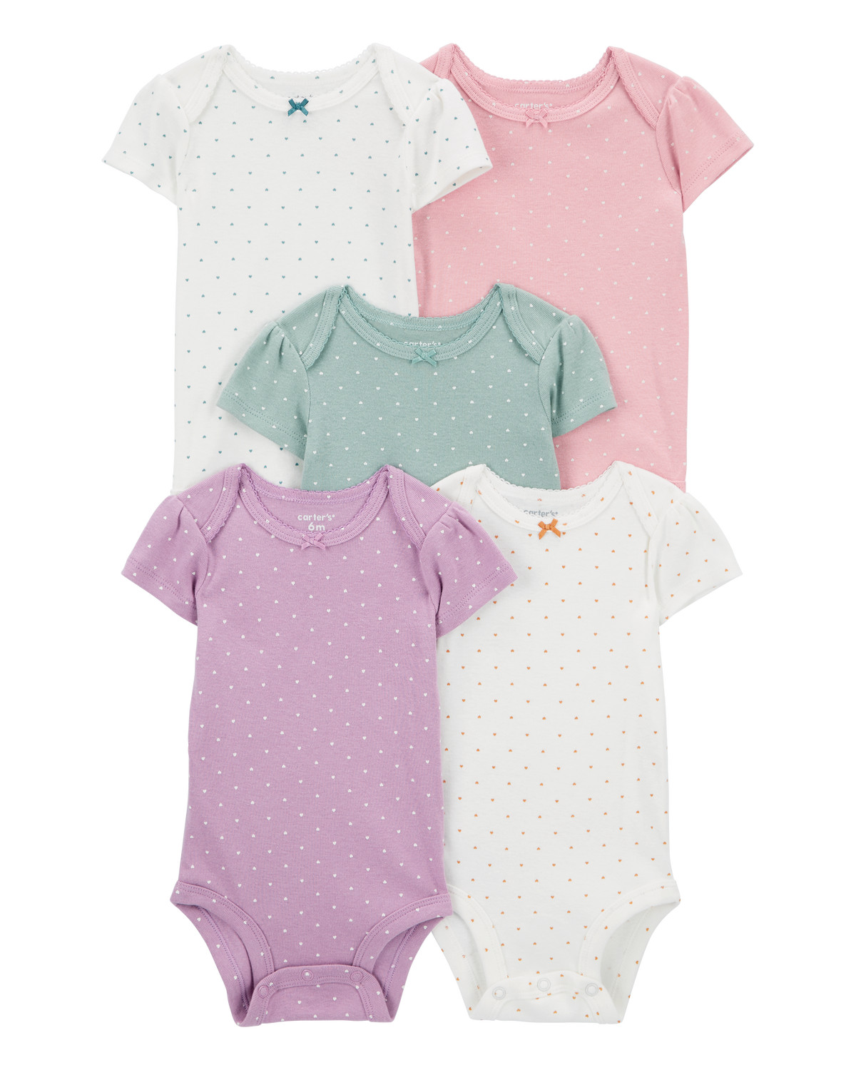Baby 5-Pack Heart Polka Dot Original Bodysuits | Carter's Inc