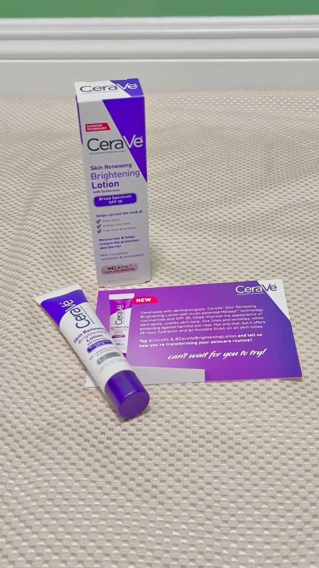 CeraVe Skin Renewing Brightening Lotion is a multitasking moisturizer with SPF and niacinamide

Works well on all skin types
Helps With: Anti-aging; Dark Spots

Provides 48-hour hydration and improves the look of dark spots, uneven tone, and fine lines

 #giftedbycerave #spf #summer #rjkunjan #keepsmiling 
@cerave