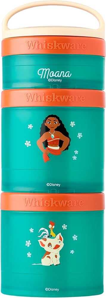 Whiskware Disney Princess Moana, Stackable Snack Containers for Babies, Kids, and Toddlers, 3 Sta... | Amazon (US)