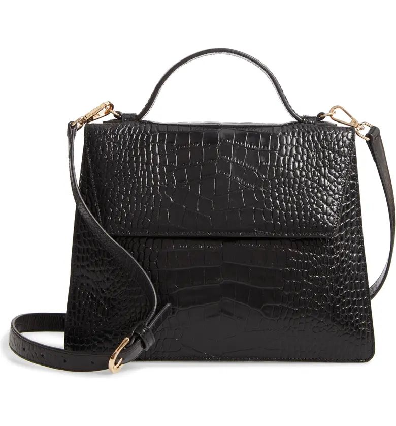 Ryder Croc Embossed Leather Top Handle Bag | Nordstrom