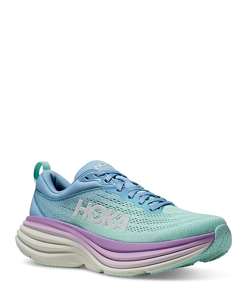 Hoka Women's Bondi 8 Lace Up Sneakers in Airy Blue | Bloomingdale's (US)