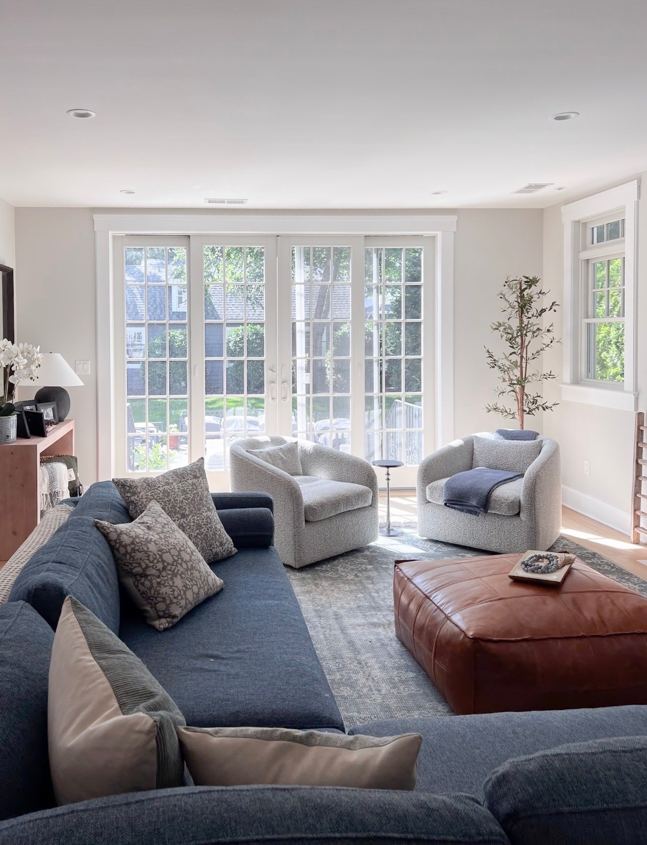 Mixing patterns is one of my favorite ways to give a room more personality. Keeping the rug, pillows and upholstery in the same blue and gray color family lets each pattern feel different without making the space feel busy.

pattern mixing, living room decor, blue sofa, patterned pillows, area rug, blue and gray decor, home styling, interior design, living room inspiration, Girl on the Hudson

#LTKHome