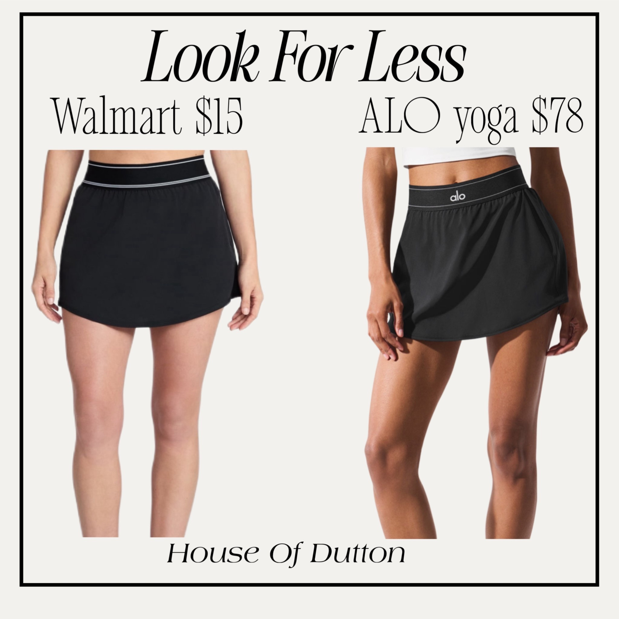 Look for less athletic skirt…

This Walmart skirt is $15 vs alo yoga $78. I have both and they are so close to the same.

#skirt #lookforless #alo #walmart #athleticwear

#LTKActive #LTKmomlife #LTKOver40
