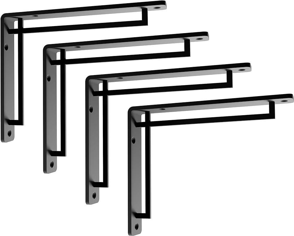 Balin Designs Shelf Bracket for 10" and 12" Shelves - Pack of 4 - Heavy Duty Decorative Metal She... | Amazon (US)