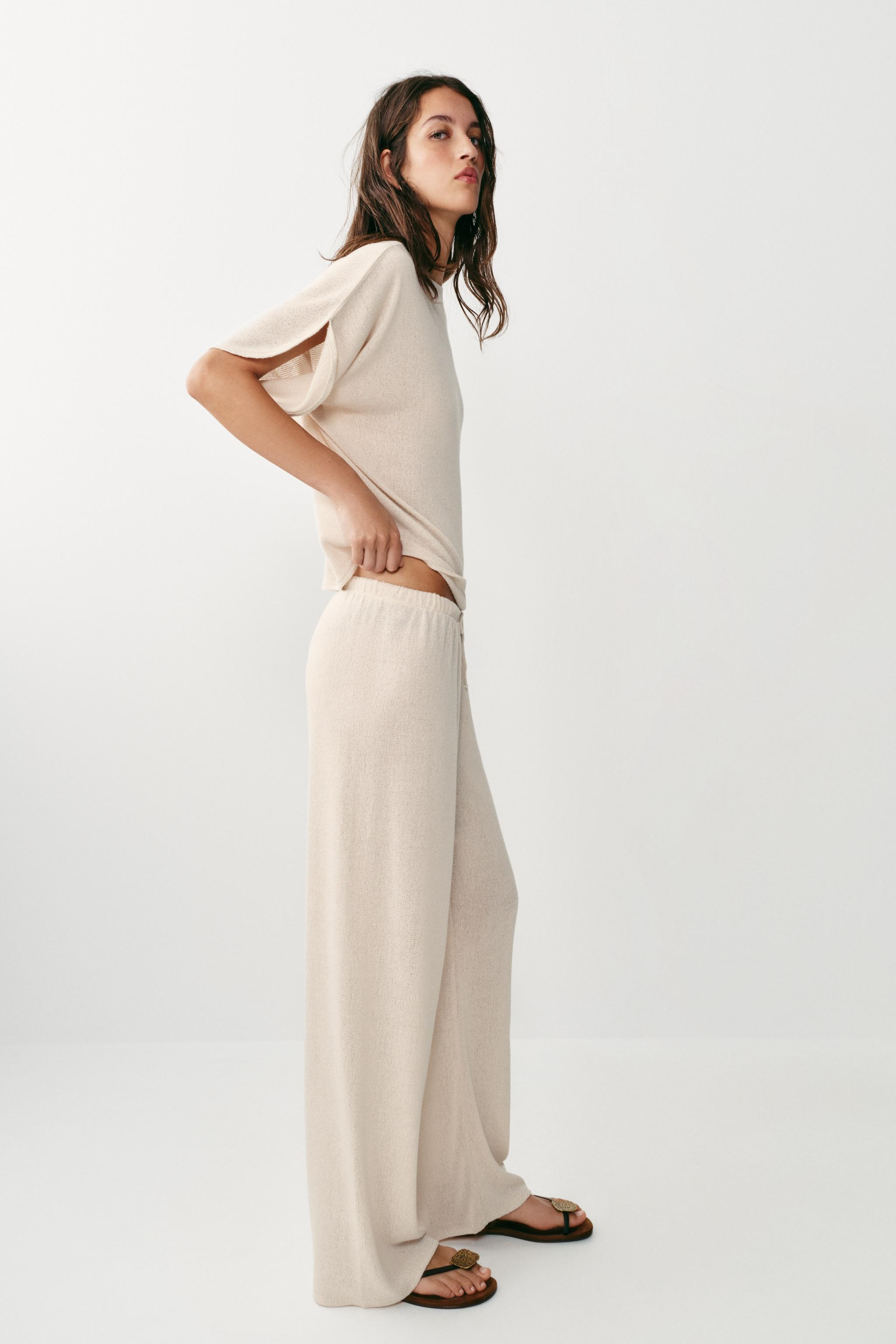 RUSTIC WIDE-LEG TROUSERS | Zara UK