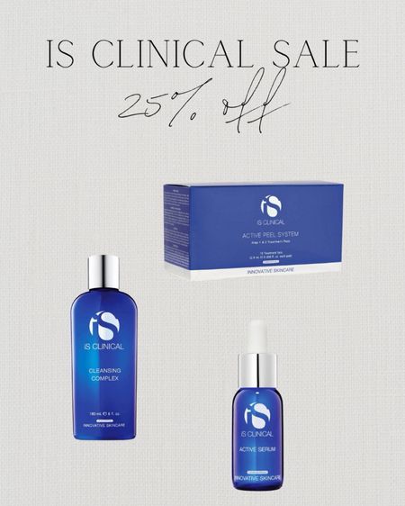 iS Clinical products are 25% off right now with code ISCLINICAL25 (+ you can get 2 free gifts with a $250+ purchase)!

#LTKbeauty #LTKover40 #LTKsalealert