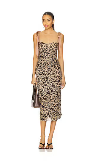 Free People Printed Got Glam Slip in Tan. - size M | Revolve Clothing (Global)