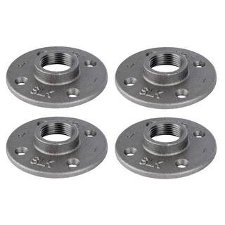 1 in. Iron Black Floor Flange (4-Pack) | The Home Depot