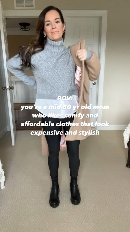 If you like quality, affordable and comfortable clothing, that look expensive and stylish then I'm your girl! I'm a firm believer that you don't have to spend a lot to have a polished look.
My tan jacket, faux leather leggings, layered sweater, socks, Chelsea boots, bag and earrings are all included in the link.
For reference I'm 5'3 and wear size small.
#pov #style #outfit #styleinspo #outfits #momlife #affordablefashion #comfy #outfitideas #outfitidea #styleinspiration #momstyle #casualstyle #casual #winterfashion #womensfashion

#LTKfindsunder50 #LTKstyletip #LTKfindsunder100