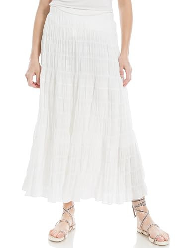 Max Studio Women's Flowy Boho Textured Cotton Long Maxi Skirt US X-Large, White | Amazon (US)