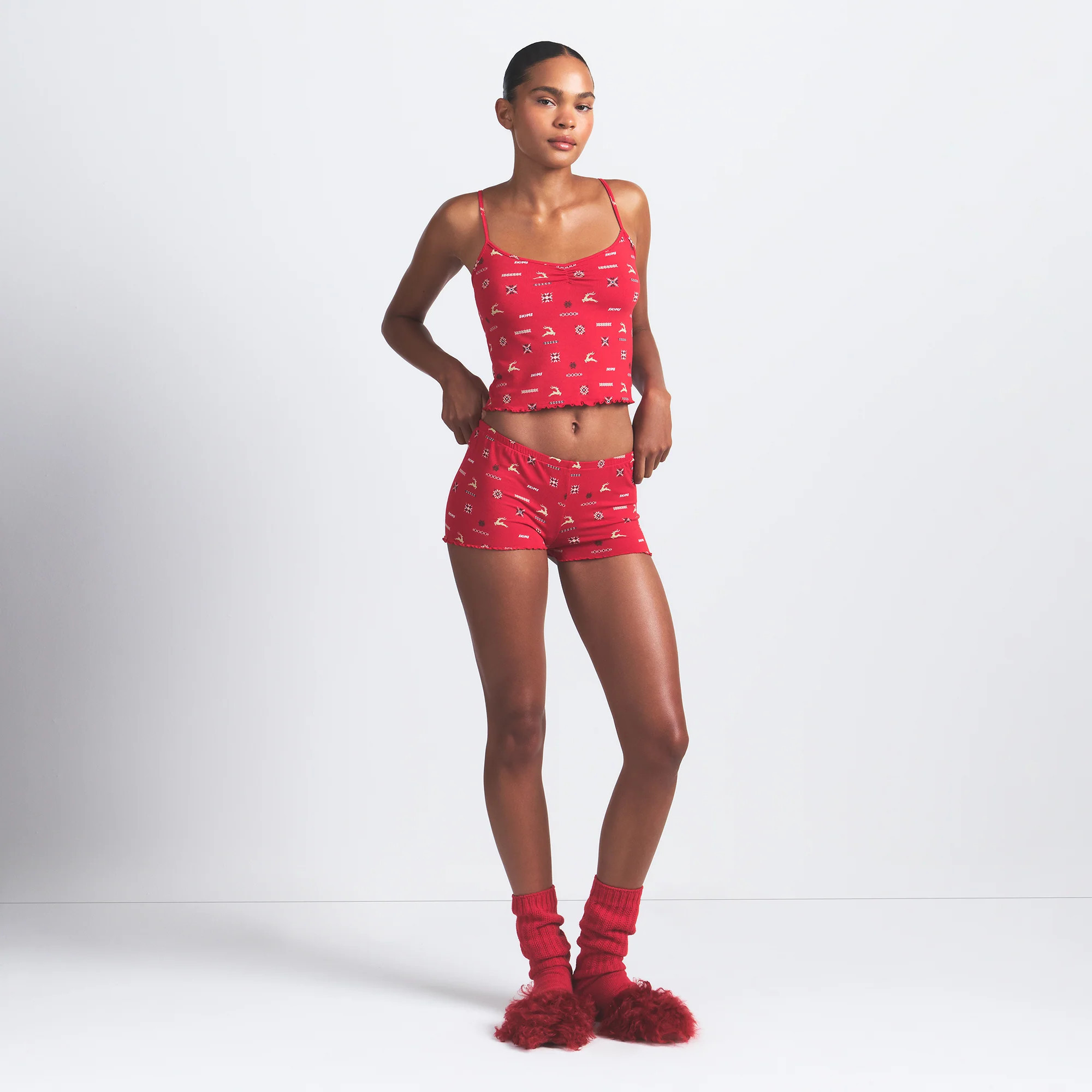 SKIMS Sleep Cami Top Set | Red | Small | SKIMS (US)