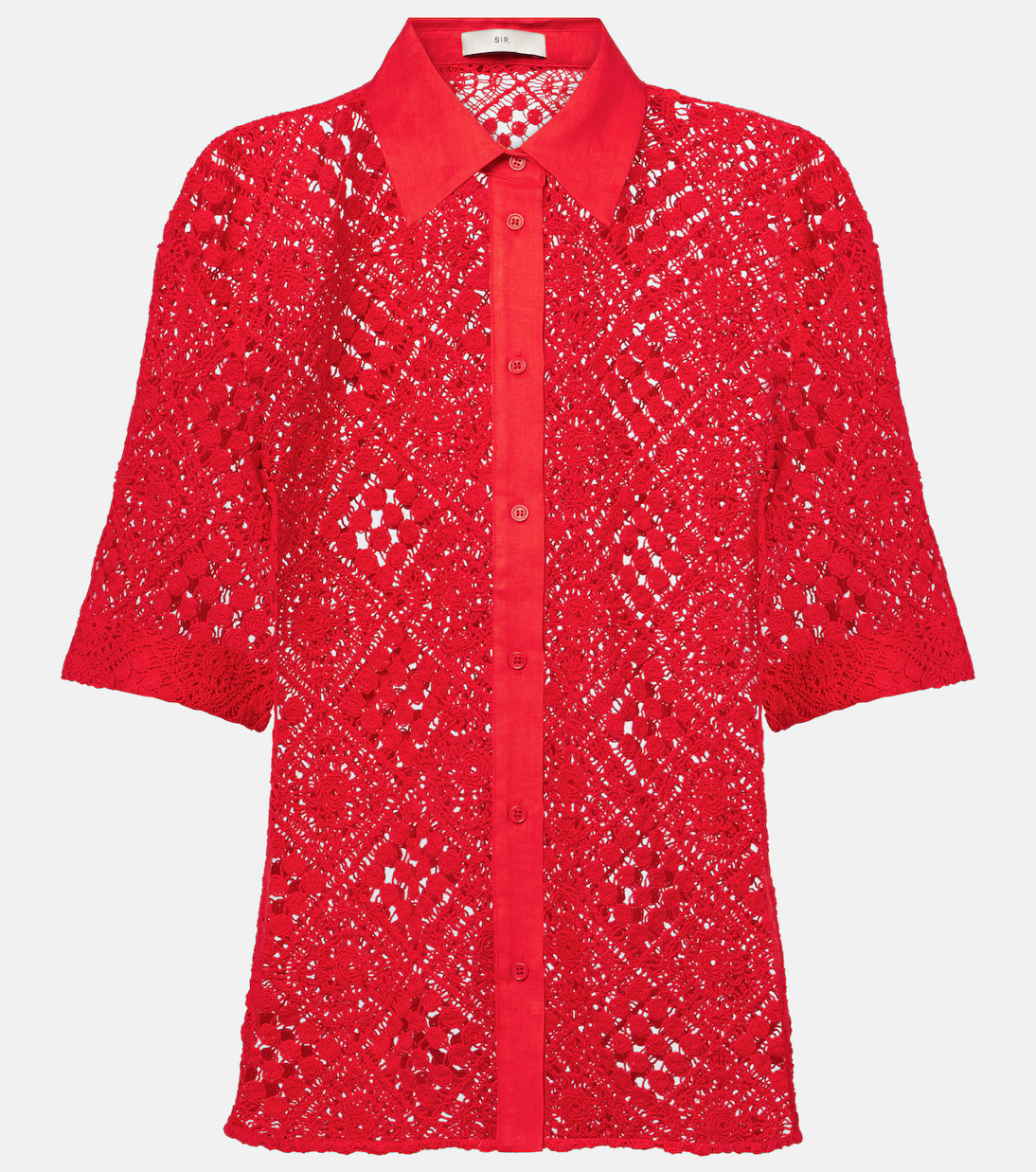 Rayure cotton-blend crochet shirt | Mytheresa (UK)