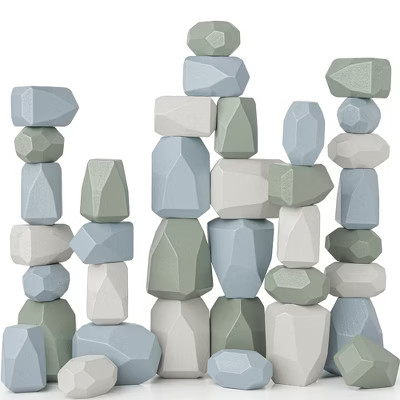 Comfy Cubs Stacking Rocks 36 Pieces, 36 months+, Toddler Stacking Blocks, Wooden Rocks Sensory To... | Target