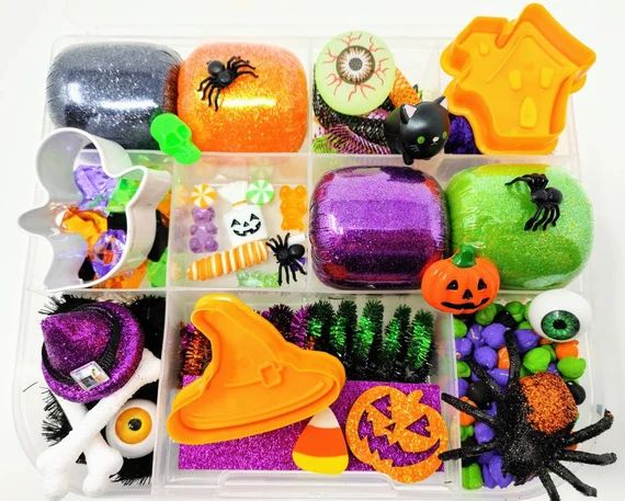 Read the full title
    Halloween Playdough Kit,Halloween Sensory Kit,Play Dough Kit,Sensory Box,... | Etsy (US)