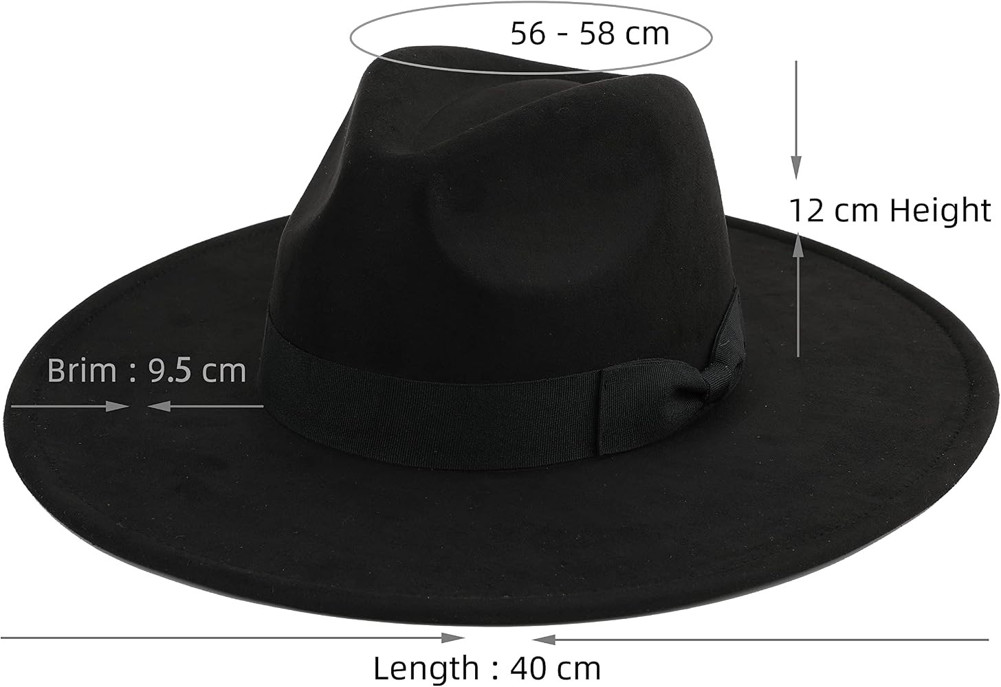 Big Wide Brim Fedora Hat for Women Large Felt Panama Rancher Hat | Amazon (US)