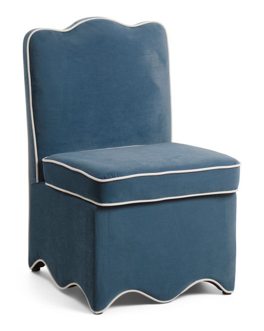 22x33 Velvet Scalloped Bottom Skirted Anywhere Chair | Kitchen & Dining Room | Marshalls | Marshalls