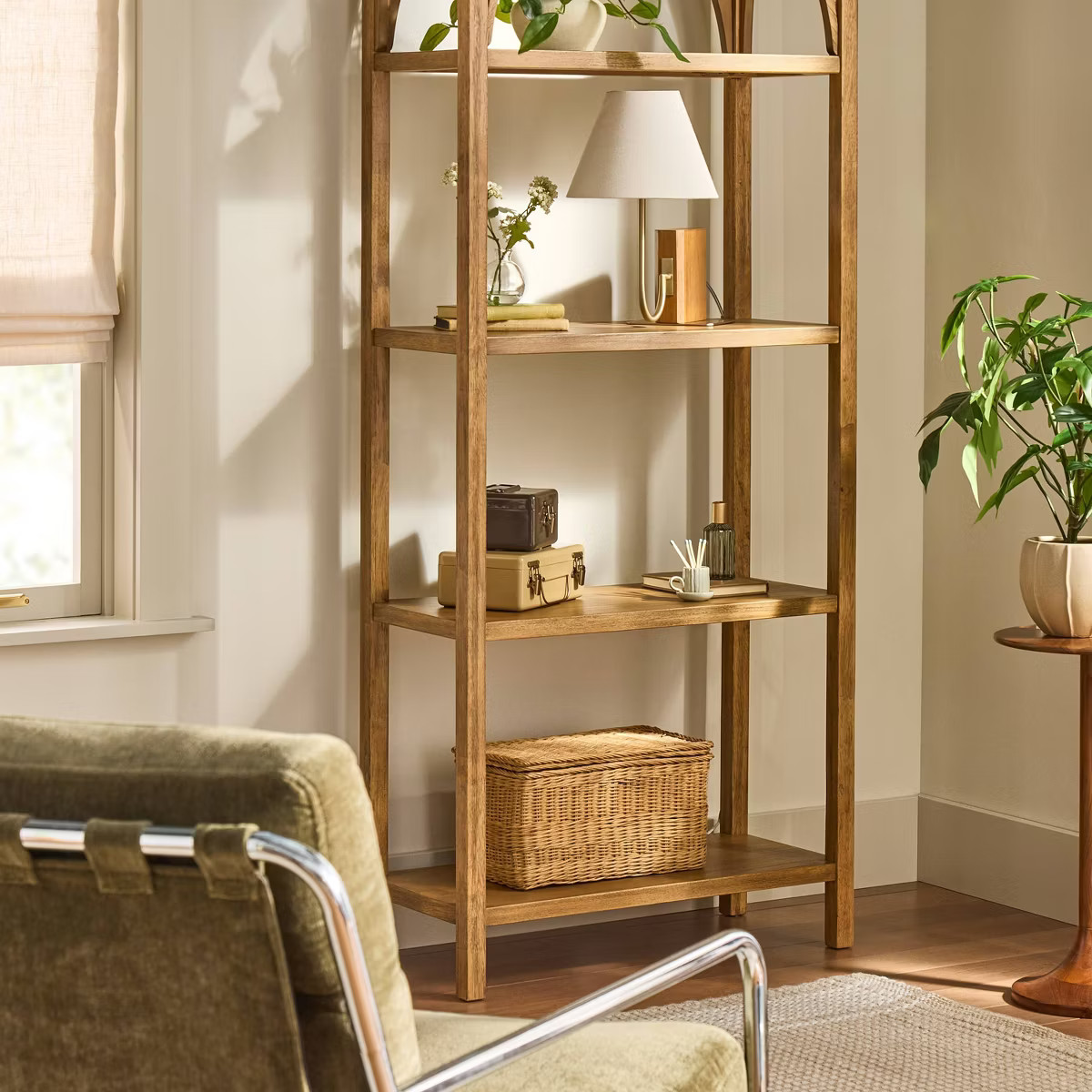 Wood Mid Tone Bookshelf Lamp - Hearth & Hand™ with Magnolia | Target