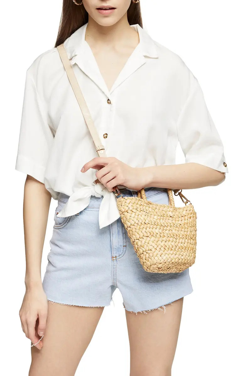 Demi Casual Knot Front Button-Up Shirt | Nordstrom