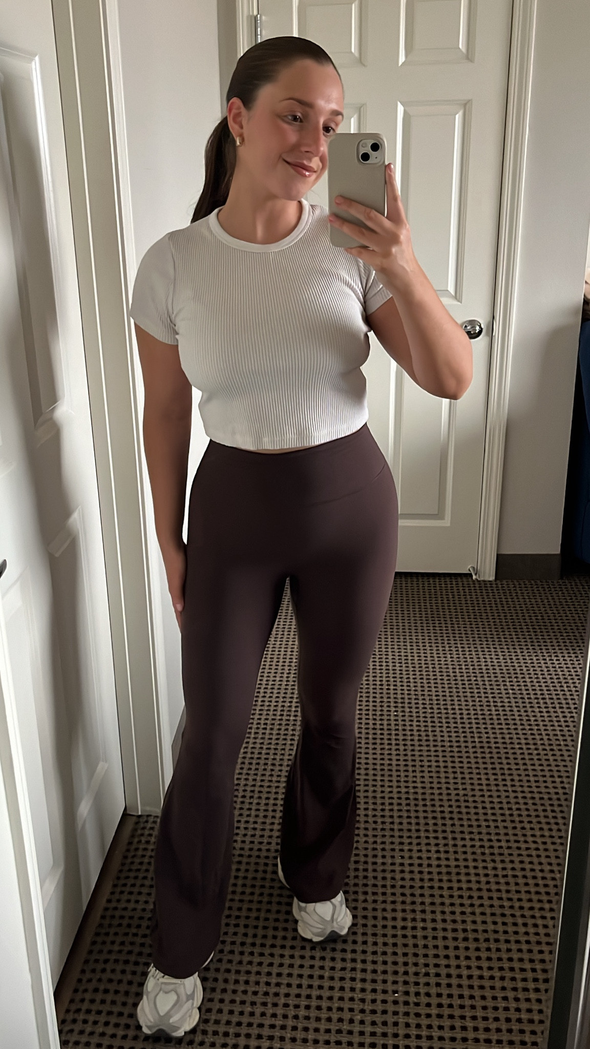 The SOFTEST flare leggings. I have them in black, too!!

#LTKActive #LTKfitness #LTKtravel