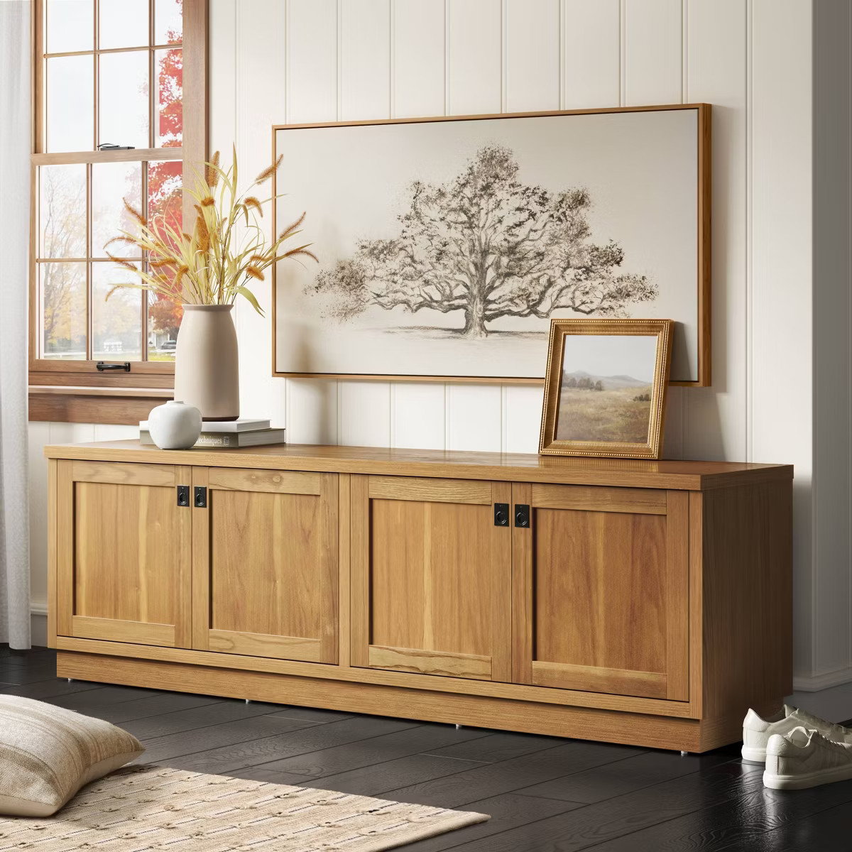 47" x 24" Pen and Ink Tree Framed Wall Canvas - Threshold™: Digital Art Nature Scene, Polystyre... | Target