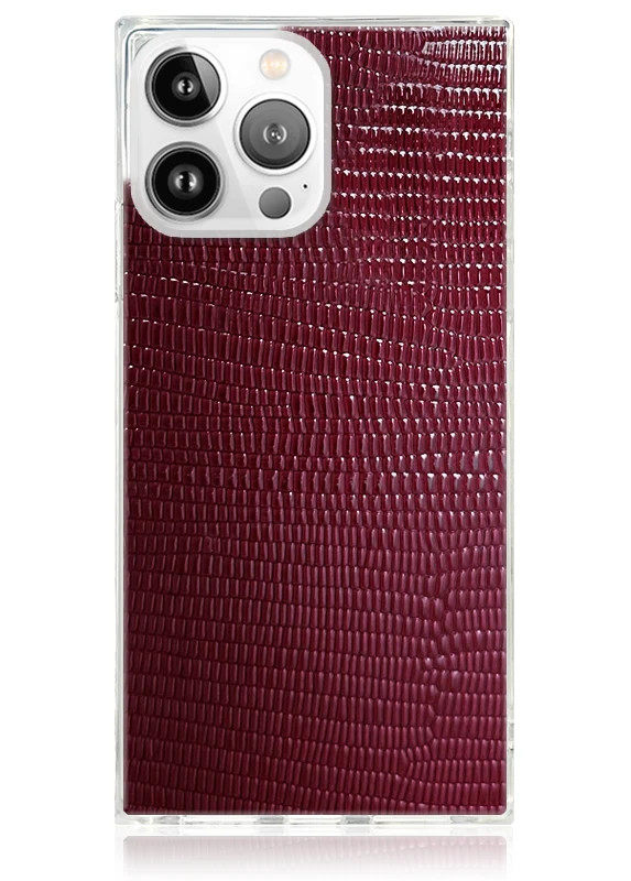 SQUARE\u00ae Burgundy Lizard Faux Leather iPhone Case | FLAUNT