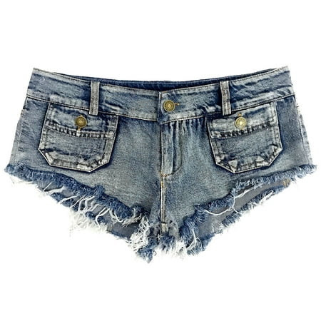 Yinguo Fashion Women Low Waist Hole Beach Bottom Mini Denim Jeans Shorts Pants L | Walmart (US)