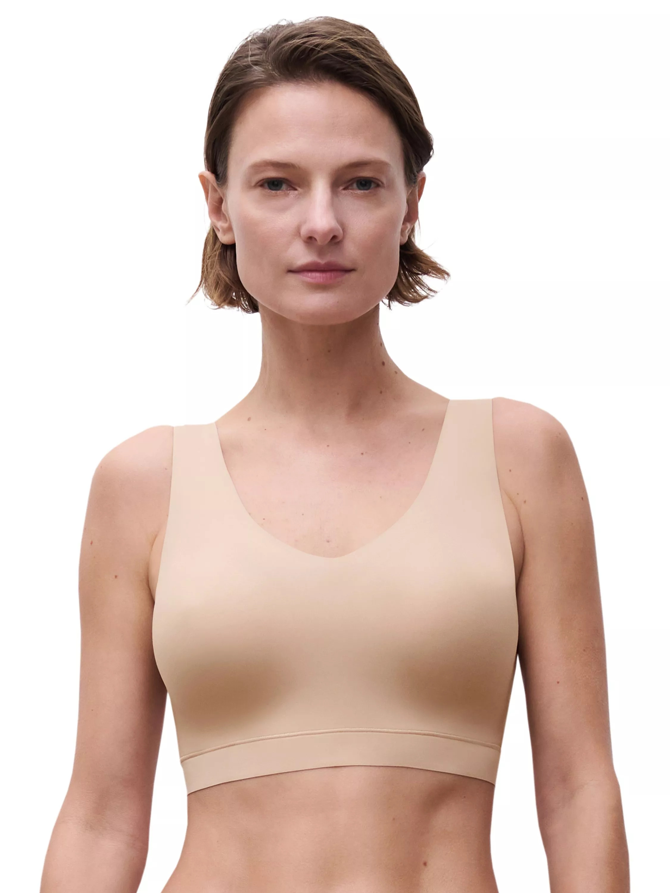 Chantelle Soft Stretch V-Neck Padded Crop Bra | John Lewis (UK)