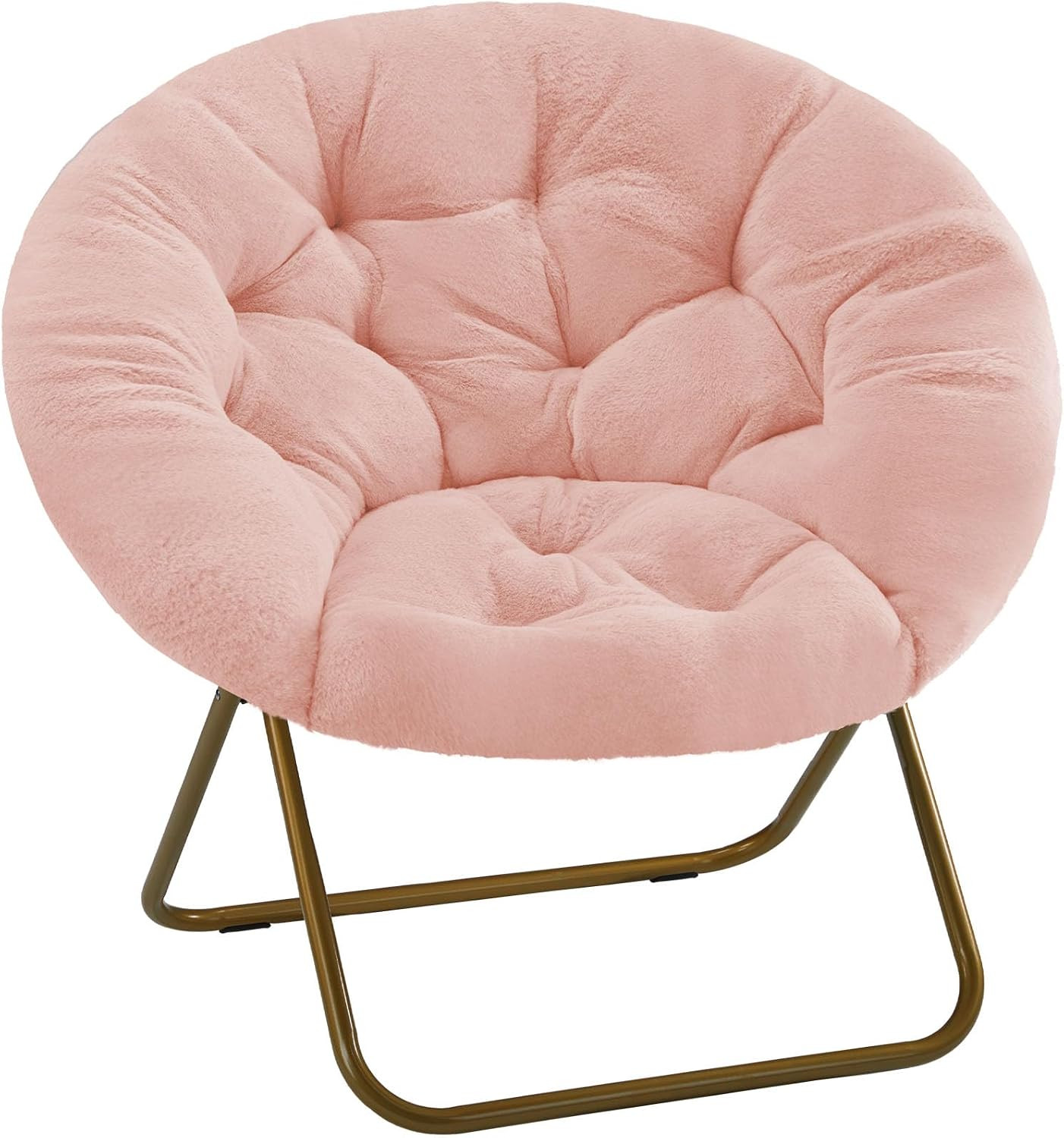DUMOS Faux Fur Saucer Chair, Living Room Folding Lounge Chair | Amazon (US)