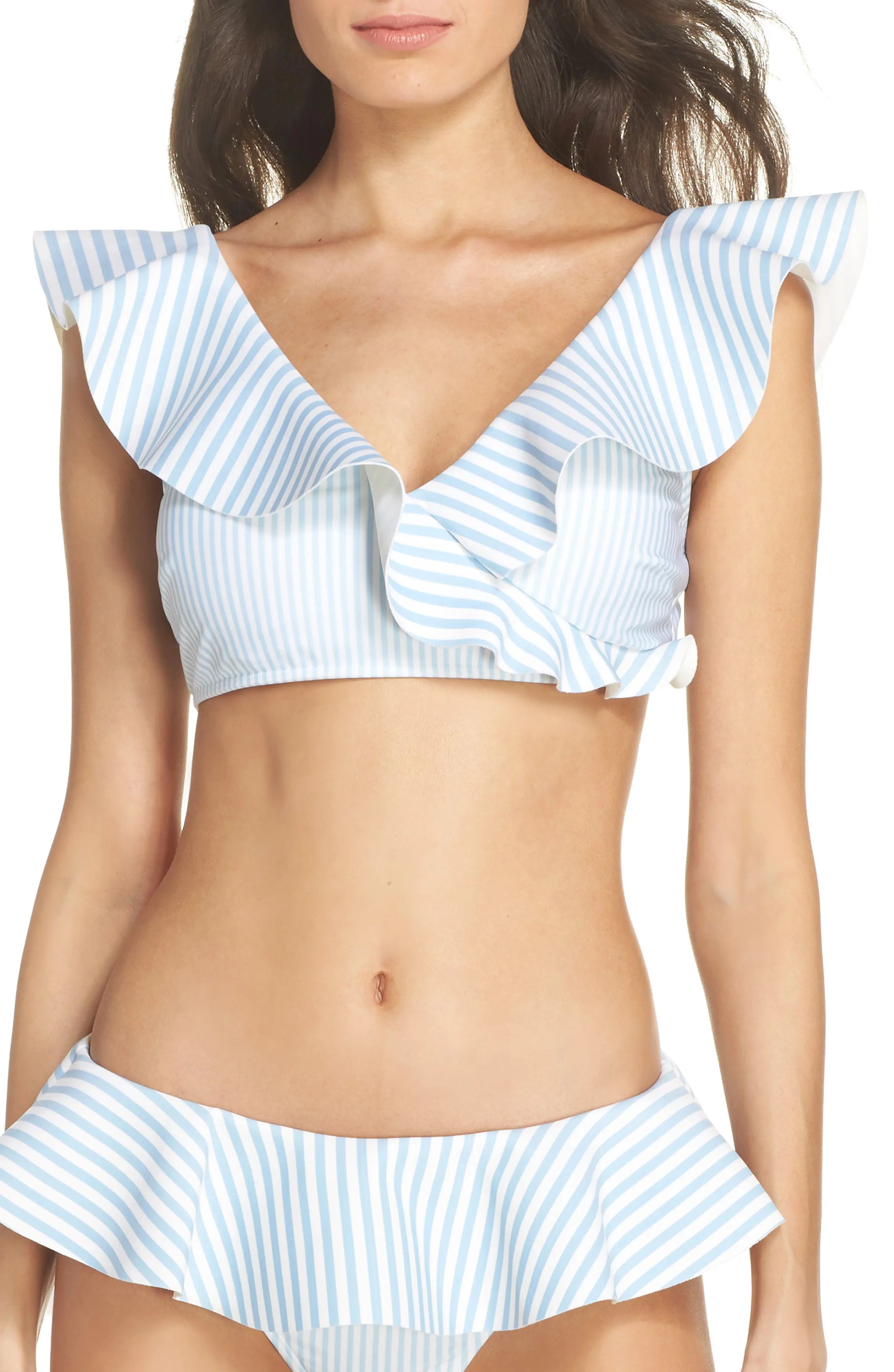 Stripe Ruffle Bikini Top | Nordstrom
