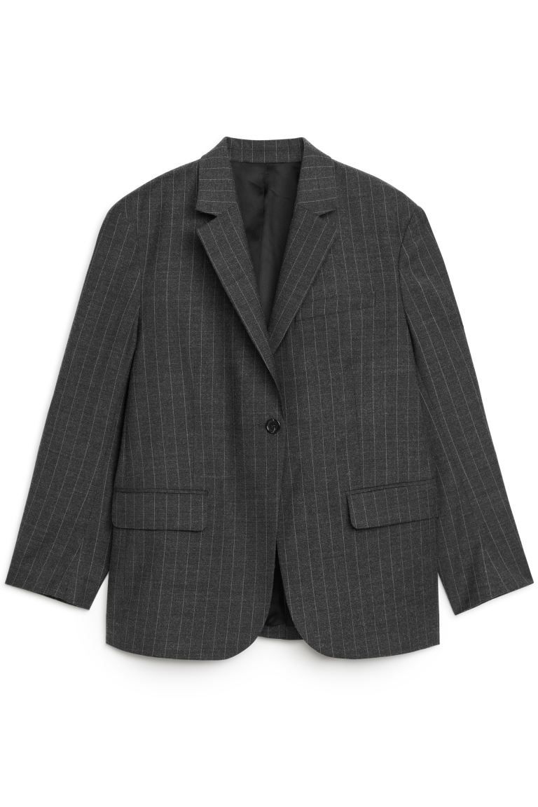 Oversized Wool-Blend Blazer - Dark Grey - Ladies | H&M GB | H&M (UK, MY, IN, SG, PH, TW, HK)