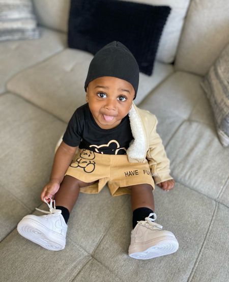 follow him on instagram @officialbabykj for more baby boy fashion inspiration

Age in photo: 7M
Hat size: 0-6M
Jacket size: 9-12M
Shirt/Shorts set size: 6-9M
Socks size: 6-12M
Shoe size: 4c

#LTKkids #LTKbaby #LTKfamily