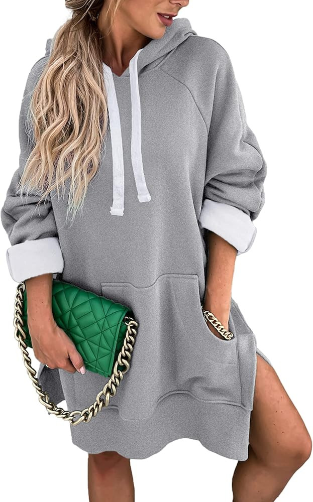 PRETTYGARDEN Sweatshirt for Women 2026 Fall Oversized Pullover Long Sleeve Casual Hoodie Dress Ka... | Amazon (US)