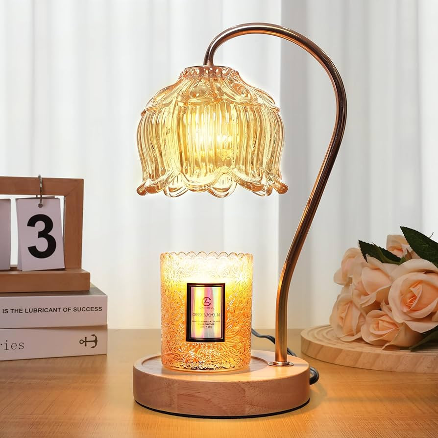 Dimmable Flower Candle Warmer Lamp with Timer - Fits All Jar Scented Candles - Unique Birthday & ... | Amazon (US)