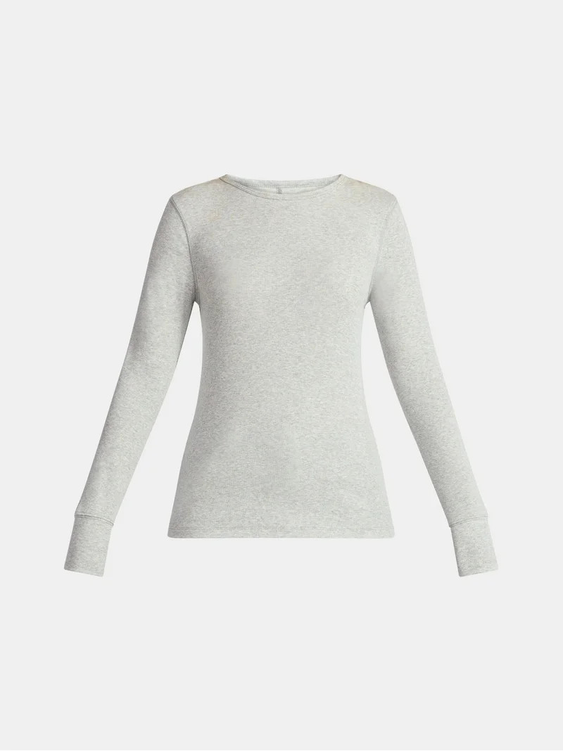 Time and Tru Women's Rib Tee with Long Sleeves, Size XS-XXXL - Walmart.com | Walmart (US)