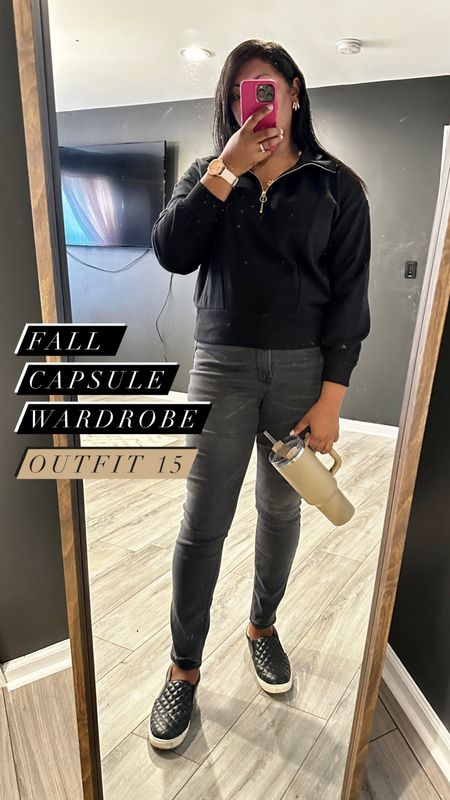 Another fall outfit that hits, what I call, The Three Cs: chill, cozy, cute! That’s the theme of my entire Fall Capsule Wardrobe. I love the gold accents on this half-zip!

#LTKSeasonal #LTKmidsize #LTKsalealert