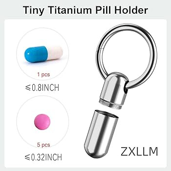 Small Pill Case Keychain Portable Pill Container Waterproof Titanium Pocket Pill Organizer, Tiny ... | Amazon (US)