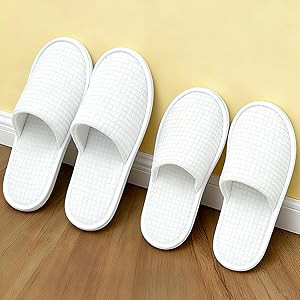 12-20 Pairs Disposable Slippers for Guest, Non Slip Reusable Washable Slippers for Women and Men, Breathable House Slippers Indoor Outdoor for Hotel Essentials Shoeless Home Spa Travel | Amazon (US)