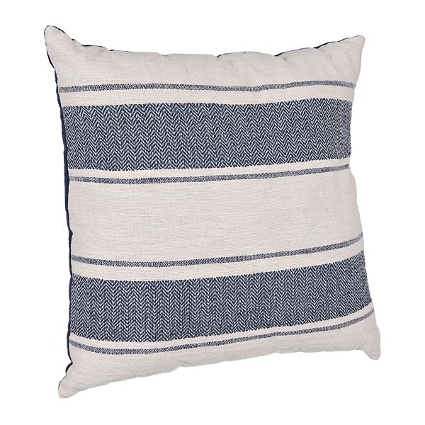 Navy Double Stripe Slub Cotton Pillow | Kirklands | Kirkland's Home