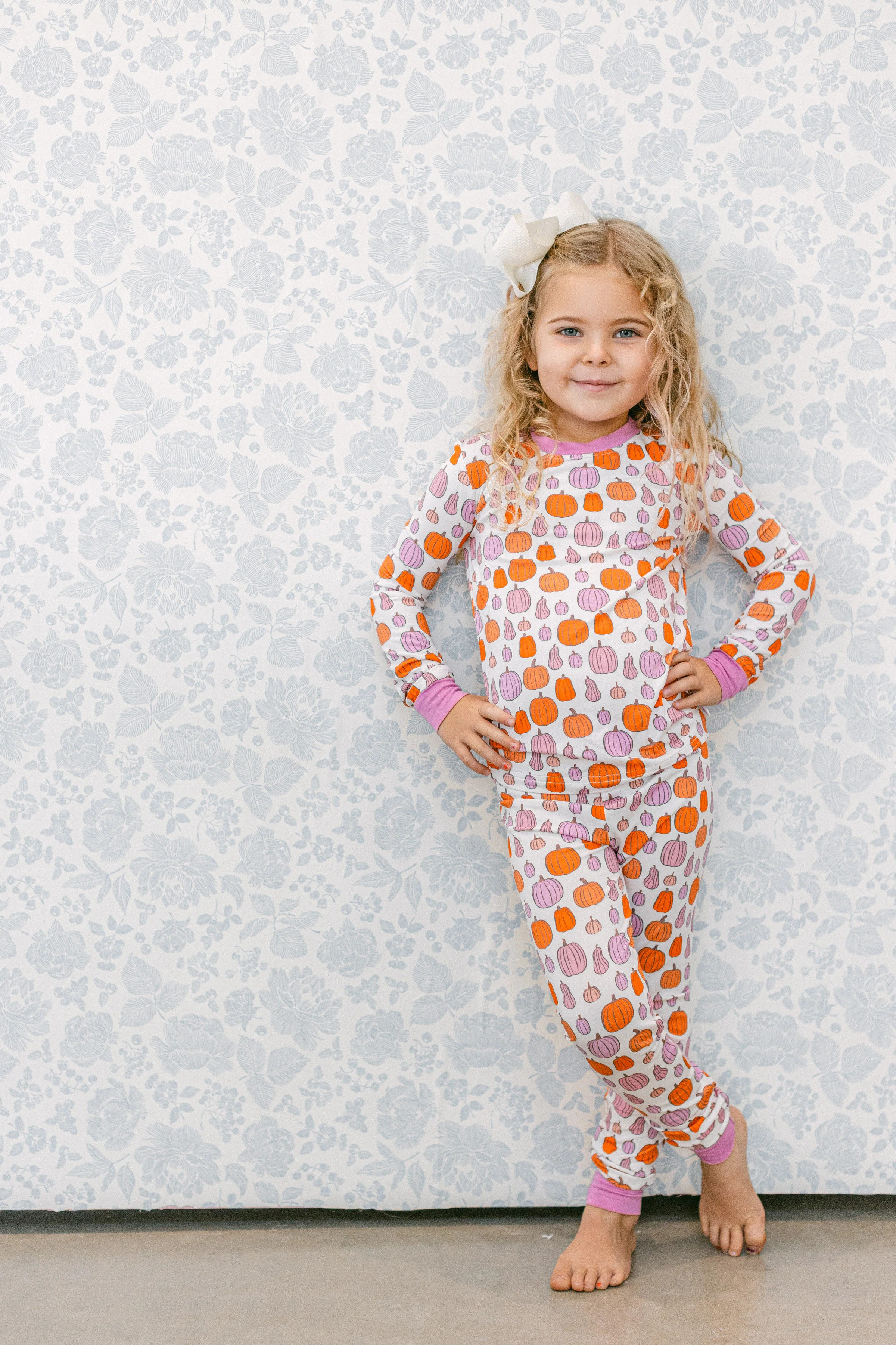 Pink Pumpkins Premium PJ Set | Poppy Kids Co