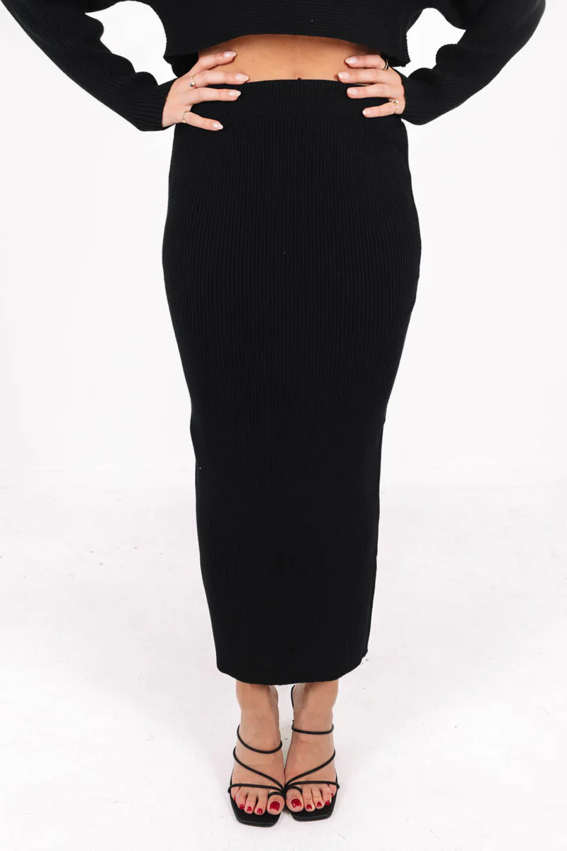 Back To Business Midi Skirt - Black | The Impeccable Pig