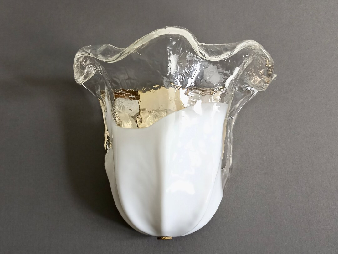 La Murrina Murano hand made art glass and gilded metal frame single wall lamp. Italy, 90s. | Etsy (CAD)