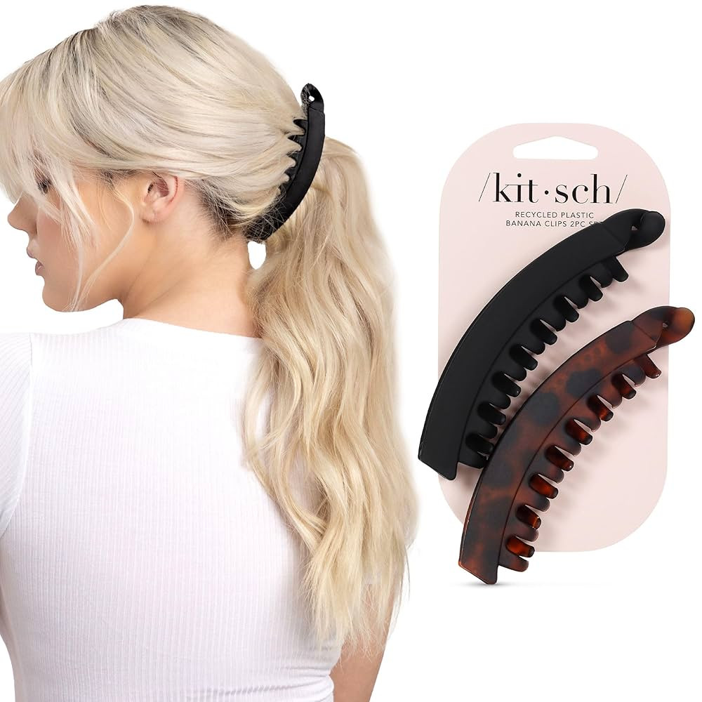 Kitsch Banana Clips for Women - Stylish Hair Clips for Thick Long & Curly Hair – No Slip Grip -... | Amazon (US)