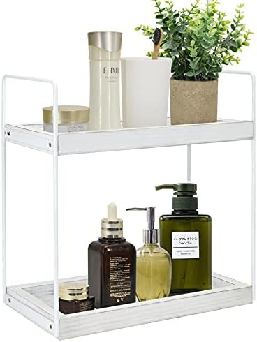 2 Tier Bathroom Counter Organizer, Counter Standing Rack Cosmetic Holder, Bathroom Organizer Coun... | Amazon (US)