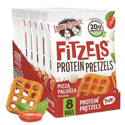 Lenny & Larry's FITZELS Pizza Palooza High Protein Pretzels - Plant Based Protein - 20g Protein - 3oz/8pk | Target