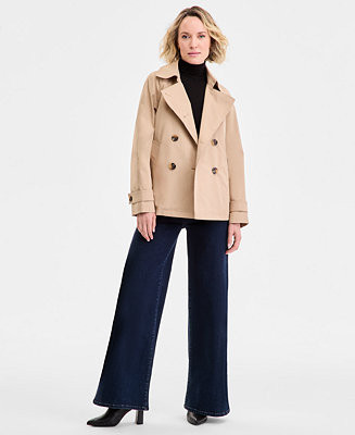 Women's Short Double-Breasted Trench Coat | Macy's