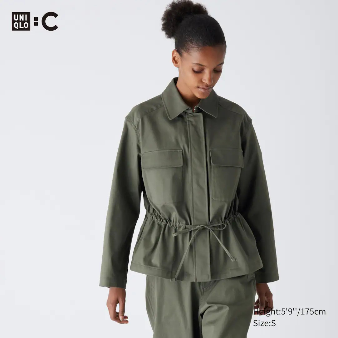 Cotton Blend Drawstring Jacket | UNIQLO (UK)