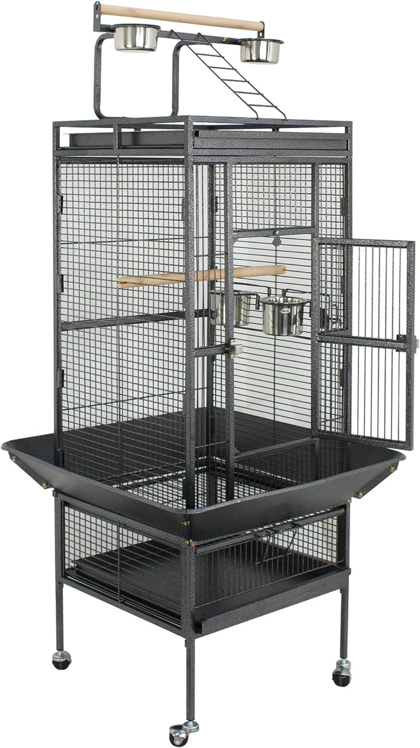SUPER DEAL PRO 61-inch 2in1 Large Bird Cage with Rolling Stand Parrot Chinchilla Finch Cage Macaw... | Amazon (US)