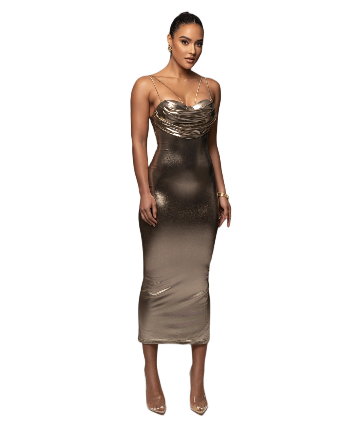 Jluxlabel Women's Visions Of You Midi Dress - Gold | Macy's