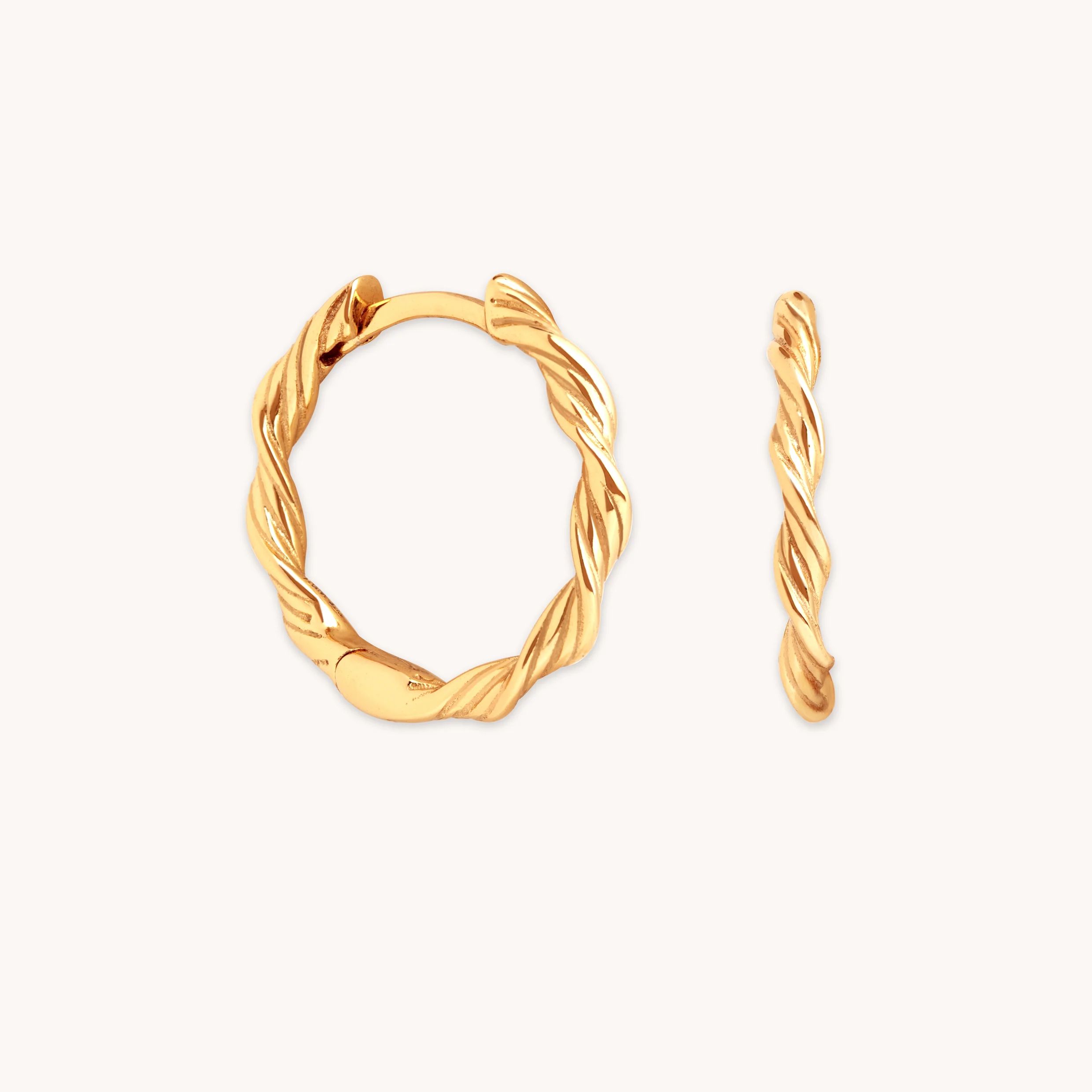 Twist Small Hoops in Gold | Astrid & Miyu EU