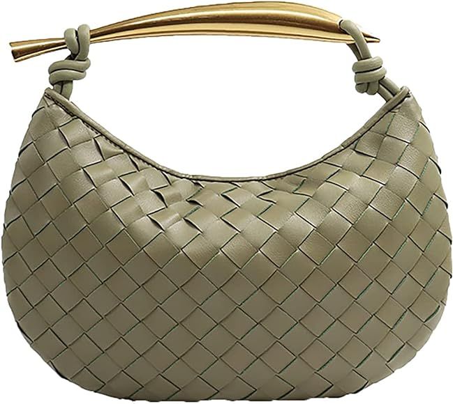 Woven Handbag Soft PU Handmade Hobo Bags for Women Lightweight Fashion Dumpling Clutch Bags | Amazon (UK)